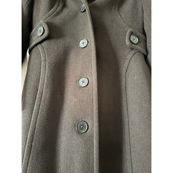 MARC NEW YORK BROWN WOOL COAT WITH FUR HOOD SIZE 2P - Picture 2 of 14